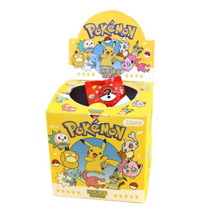 Kids Toys Drawing - 32Pcs Pokémon Pikachu Blind Bag Erasers