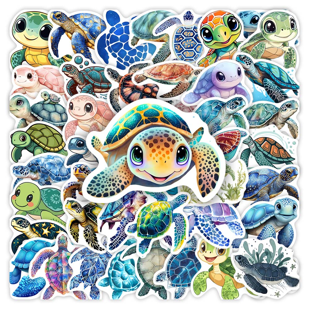 Watercolor Sea Turtle Stickers - огляд і ціна Kids Toys Laptop