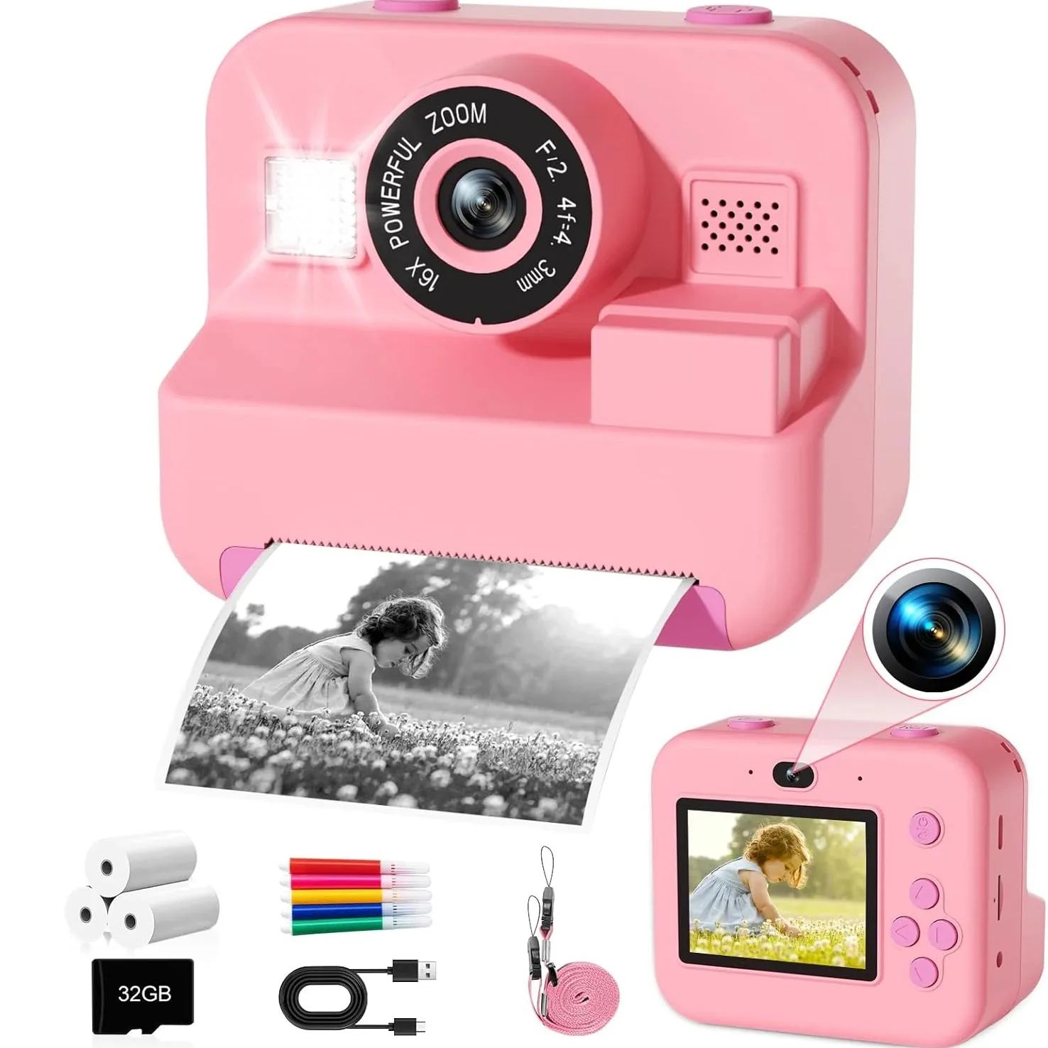 newInstant Print Camera With 3 - огляд і ціна Kids Toys Top View