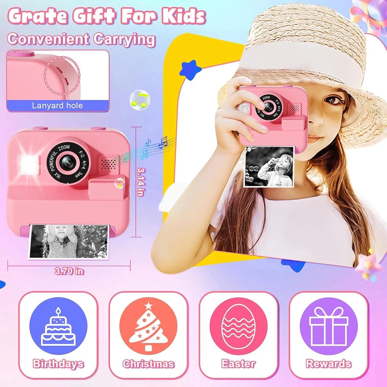 newInstant Print Camera With 3 - огляд і ціна Kids Toys Top View