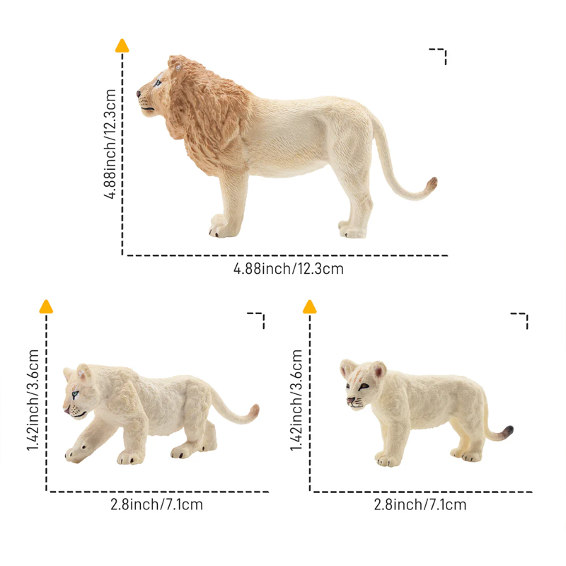 6Pcs Simulation White Lion Fam - огляд і ціна Kids Toys Variety