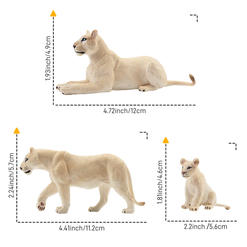 6Pcs Simulation White Lion Fam - огляд і ціна Kids Toys Variety